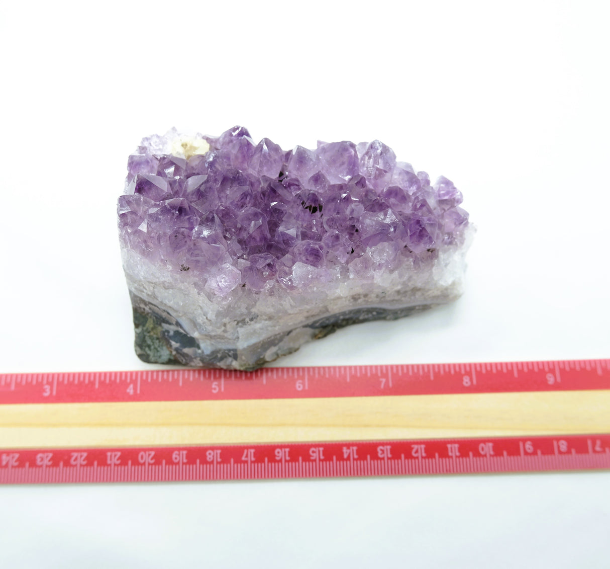 Amethyst Natural Crystal Cluster 106 | Standing Flat Base | 14 Ounces | Reiki Charged