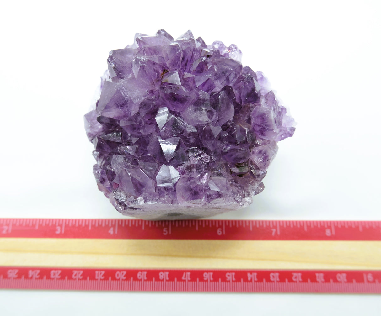 Amethyst Natural Crystal Cluster 107 | Standing Flat Base | 18 Ounces | Reiki Charged