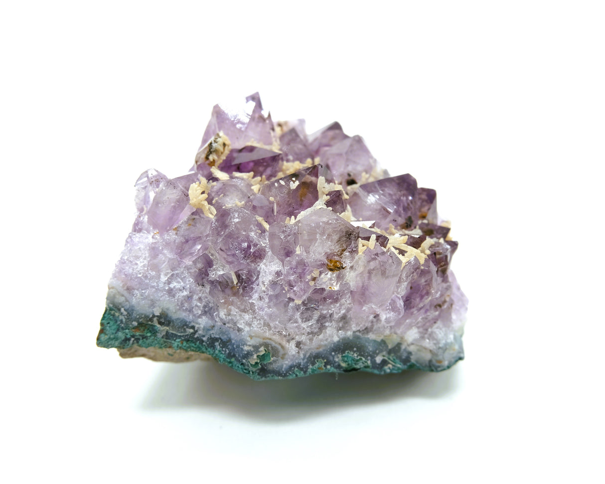 Amethyst Natural Crystal Cluster 109 | Standing Flat Base | 13.9 Ounces | Reiki Charged