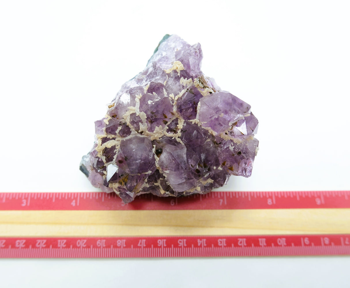 Amethyst Natural Crystal Cluster 109 | Standing Flat Base | 13.9 Ounces | Reiki Charged