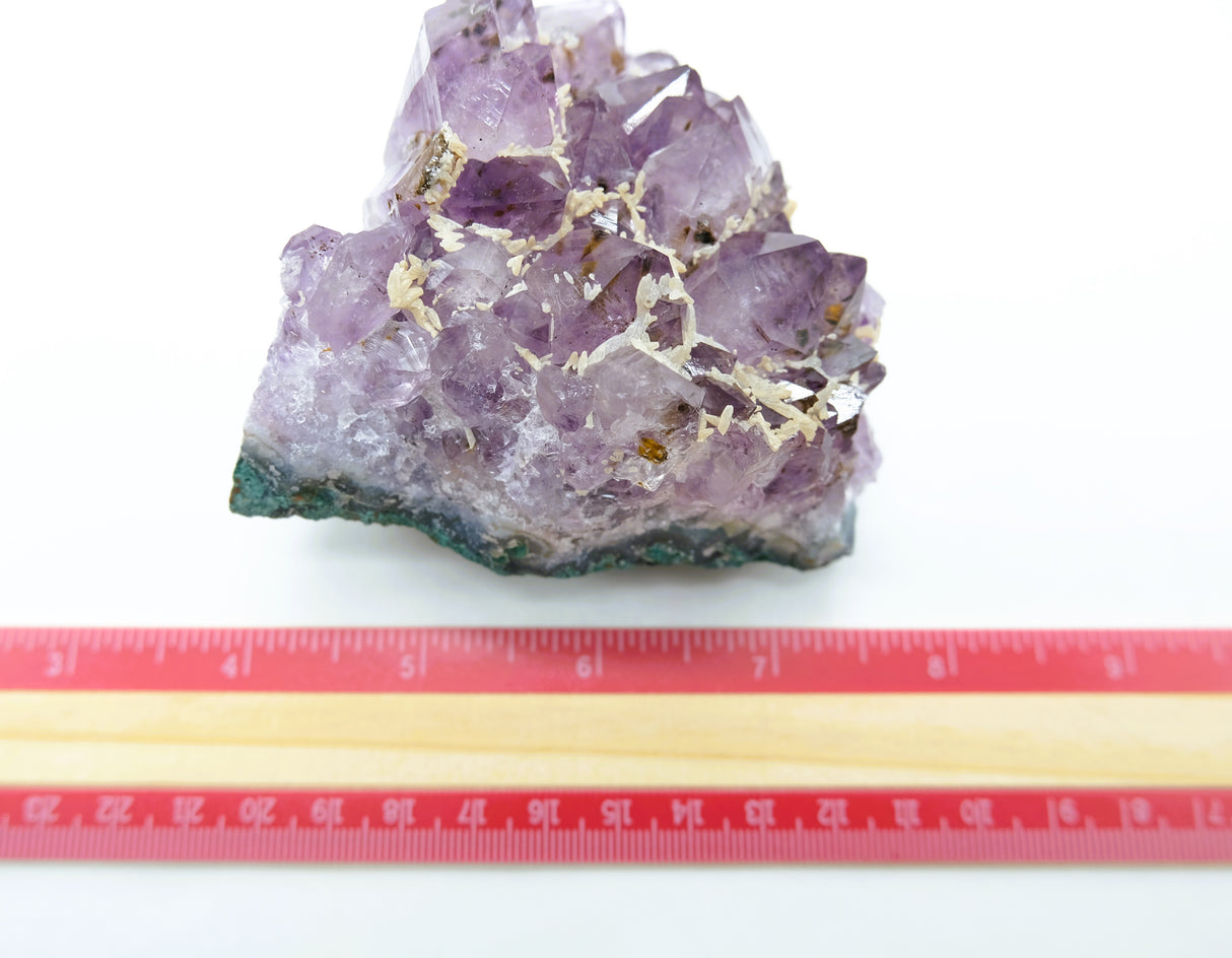Amethyst Natural Crystal Cluster 109 | Standing Flat Base | 13.9 Ounces | Reiki Charged
