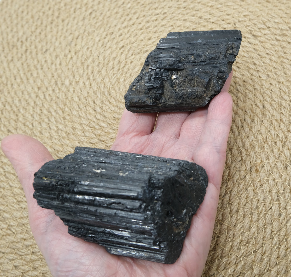 Raw Black Tourmaline Chunks | Grade A | Ethically Sourced in Brazil | Rough Tourmaline Logs