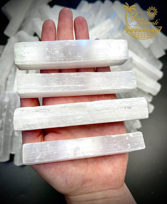 Natural Raw Selenite Wand | 4 Inches | Reiki Charged | Ethically Sourced