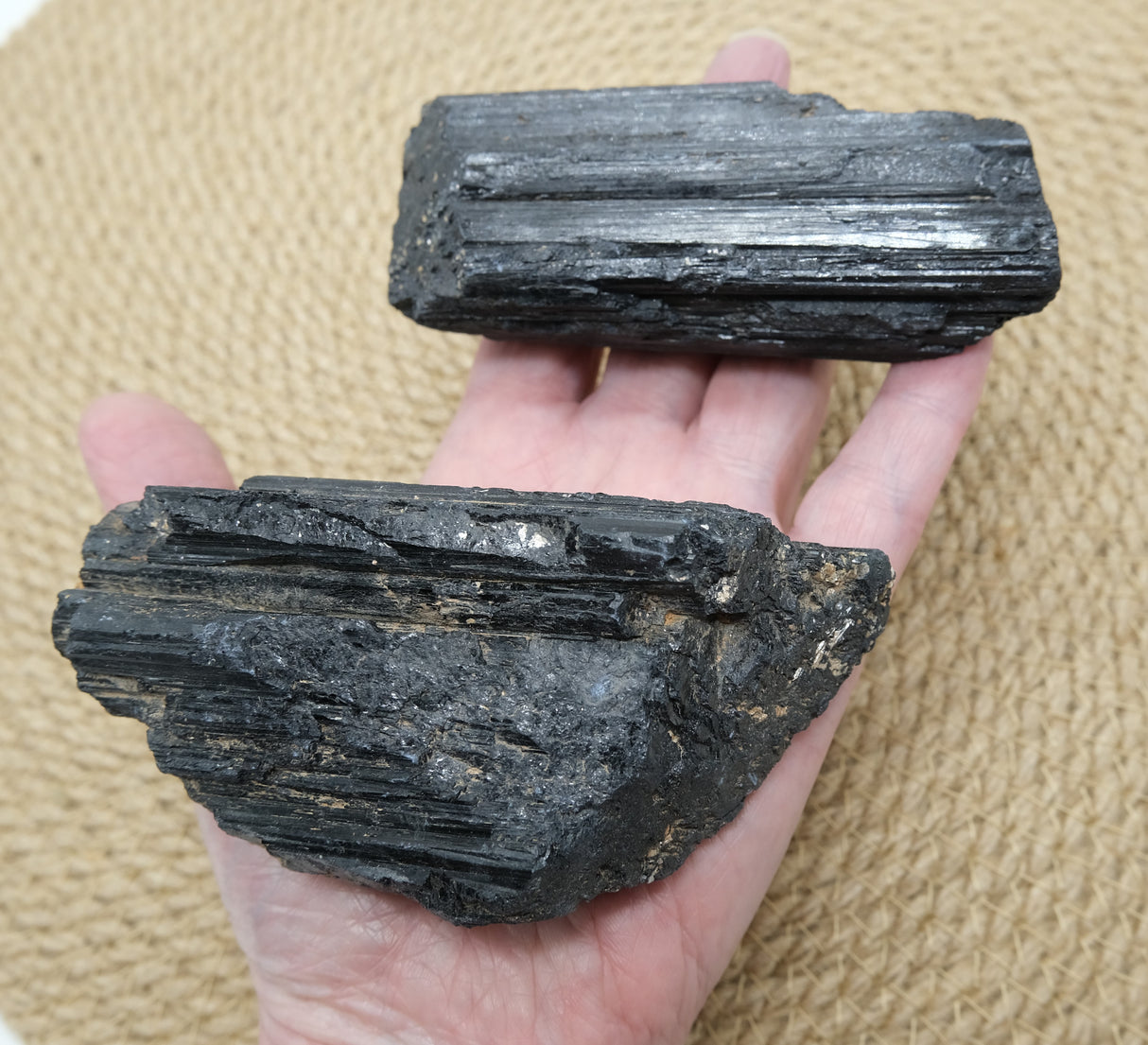 Raw Black Tourmaline Chunks | Grade A | Ethically Sourced in Brazil | Rough Tourmaline Logs