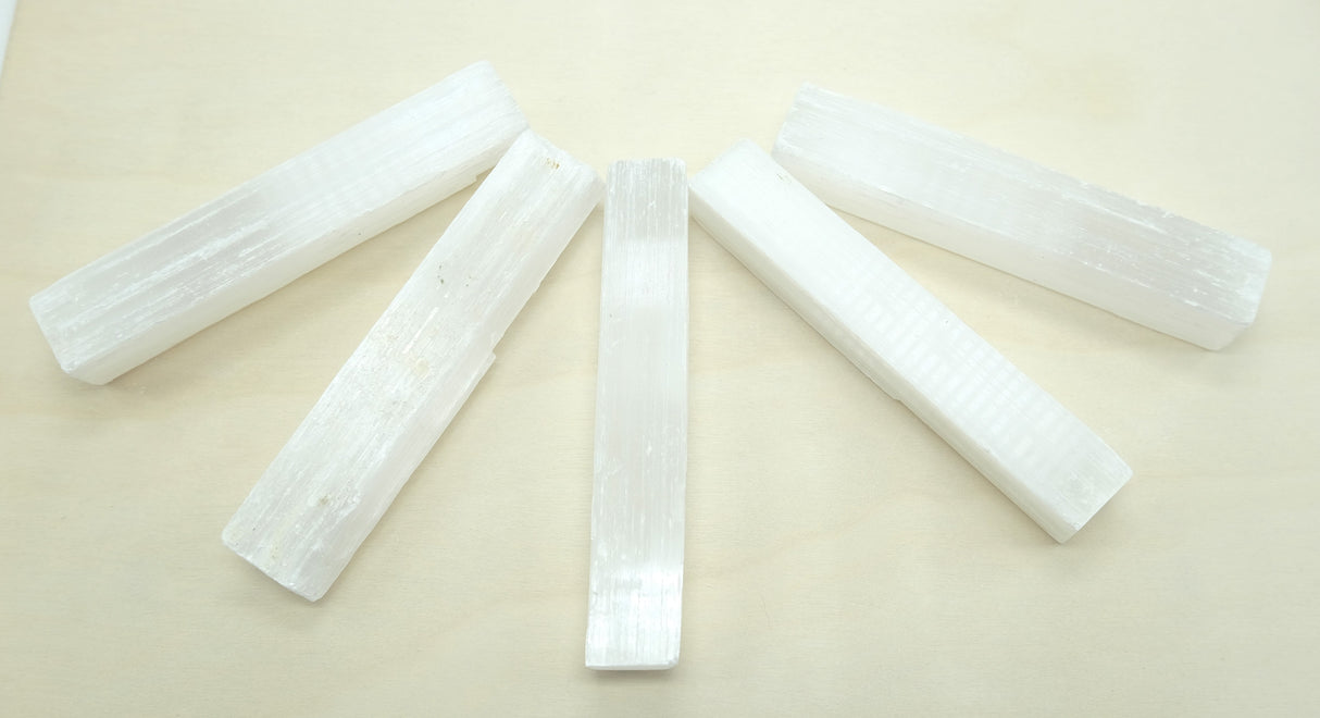 Natural Raw Selenite Wand | 4 Inches | Reiki Charged | Ethically Sourced