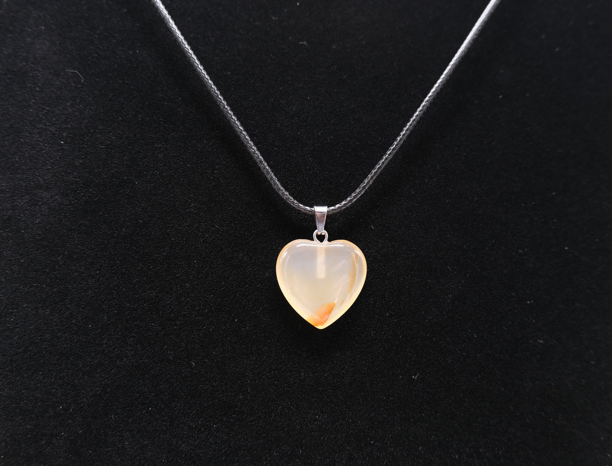 Natural Agate Heart Pendant Necklace | Agate Jewelry