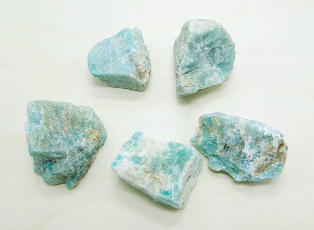 Natural Amazonite Raw Crystals Rough Chunks | 2 Pieces | 50g | Ethically Sourced