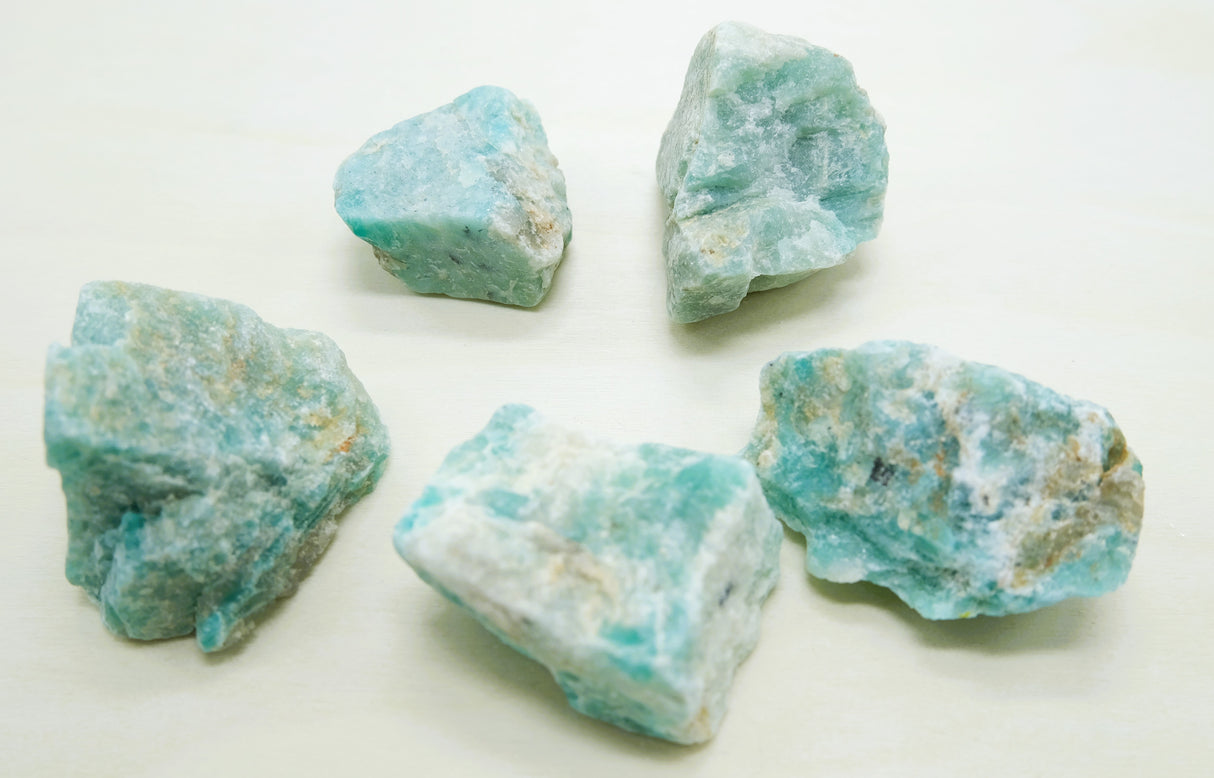 Natural Amazonite Raw Crystals Rough Chunks | 2 Pieces | 50g | Ethically Sourced