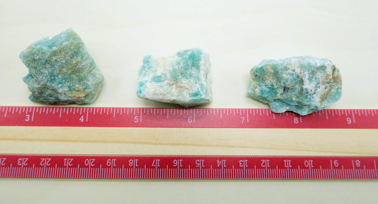 Natural Amazonite Raw Crystals Rough Chunks | 2 Pieces | 50g | Ethically Sourced