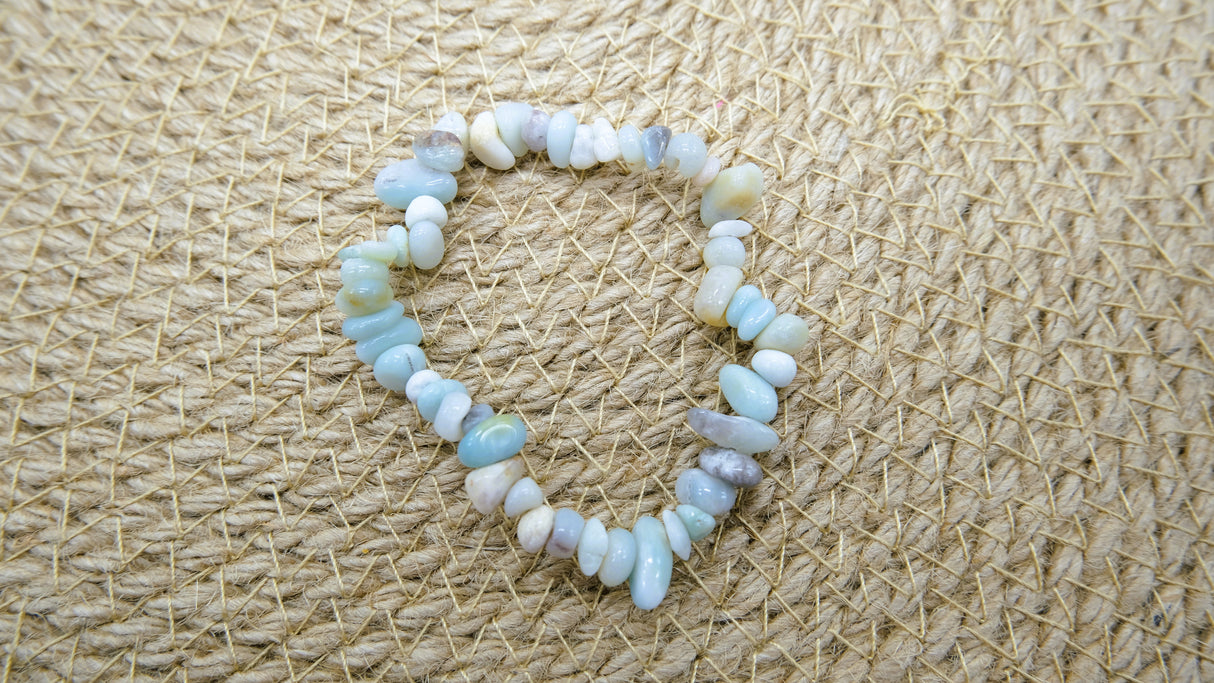 Natural Amazonite Gemstone Chip Bracelet