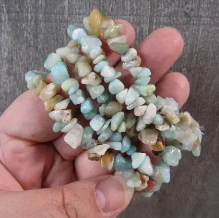 Natural Amazonite Gemstone Chip Bracelet