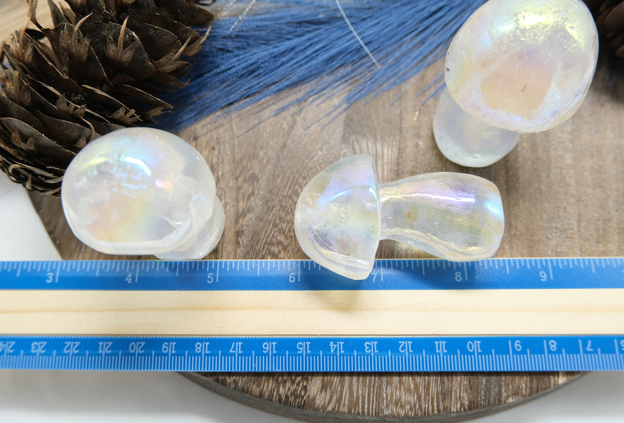 Large Angel Aura Crystal Mushrooms | Choose from Howlite, Quartz, and Rose Quartz