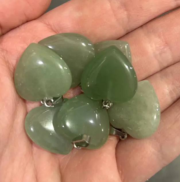 Natural Aventurine Heart Pendant Necklace | Aventurine Jewelry