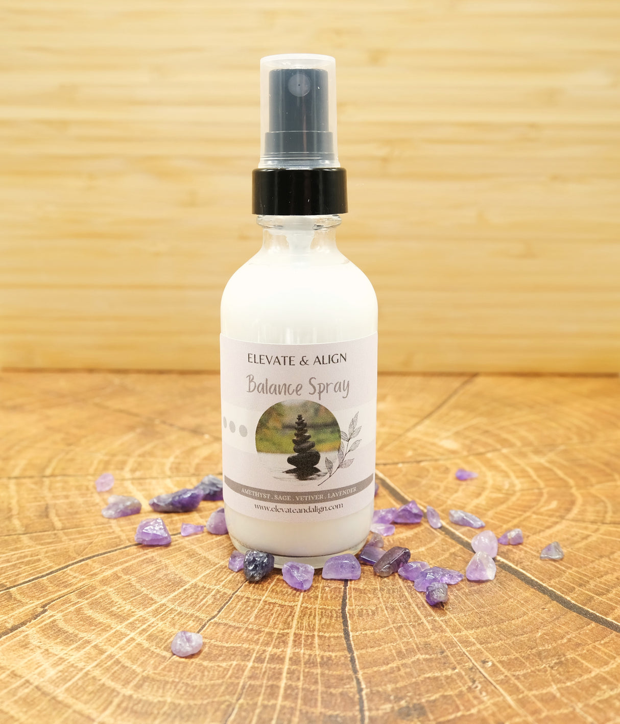 Balance Intention Crystal Perfume Spray | Ritual Spray | With Amethyst Crystals | Smudge Spray | Reiki Charged