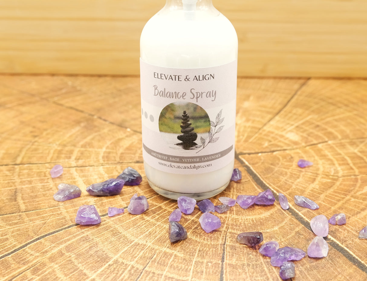 Balance Intention Crystal Perfume Spray | Ritual Spray | With Amethyst Crystals | Smudge Spray | Reiki Charged