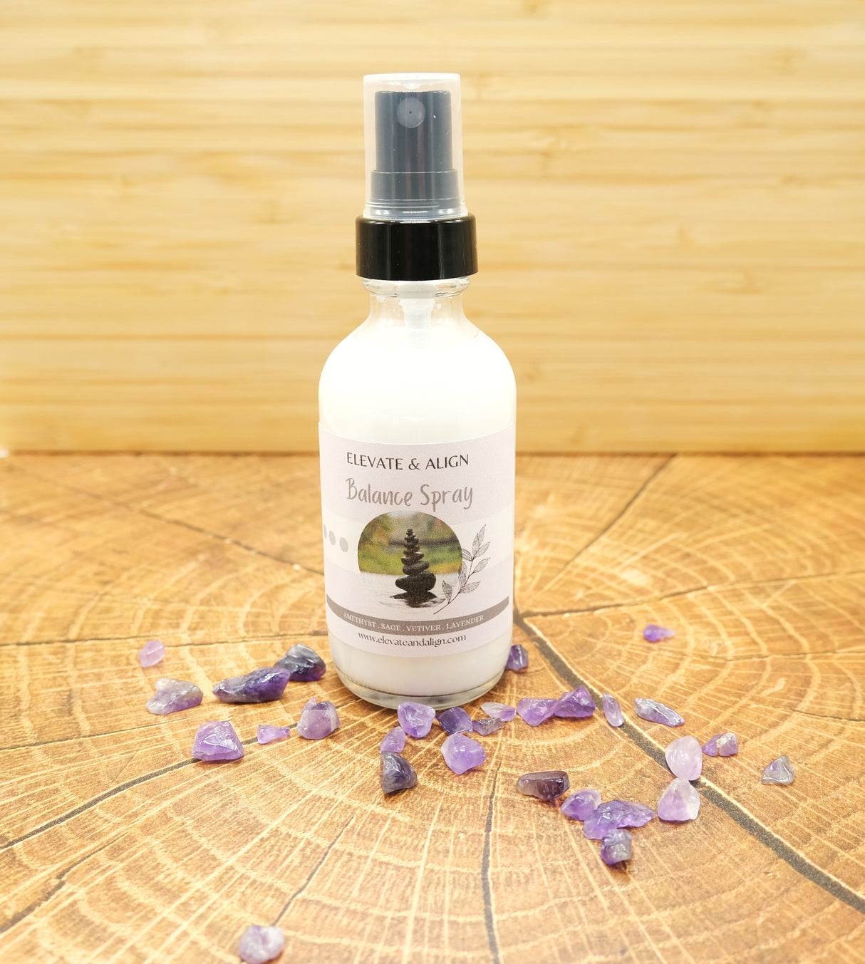 Balance Intention Crystal Perfume Spray | Ritual Spray | With Amethyst Crystals | Smudge Spray | Reiki Charged
