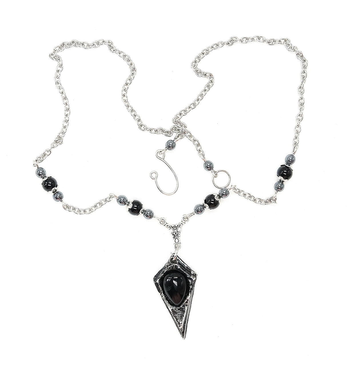 Black Onyx Pendulum Pendant Necklace