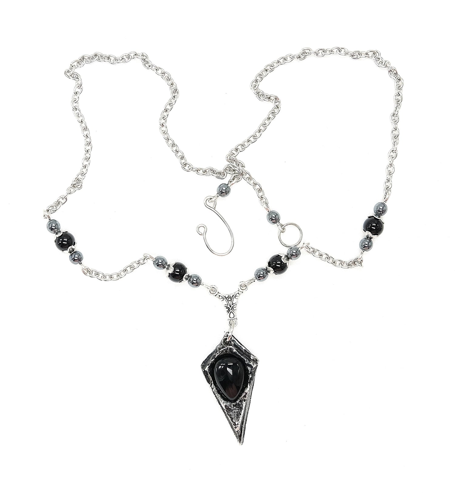 Black Onyx Pendulum Pendant Necklace