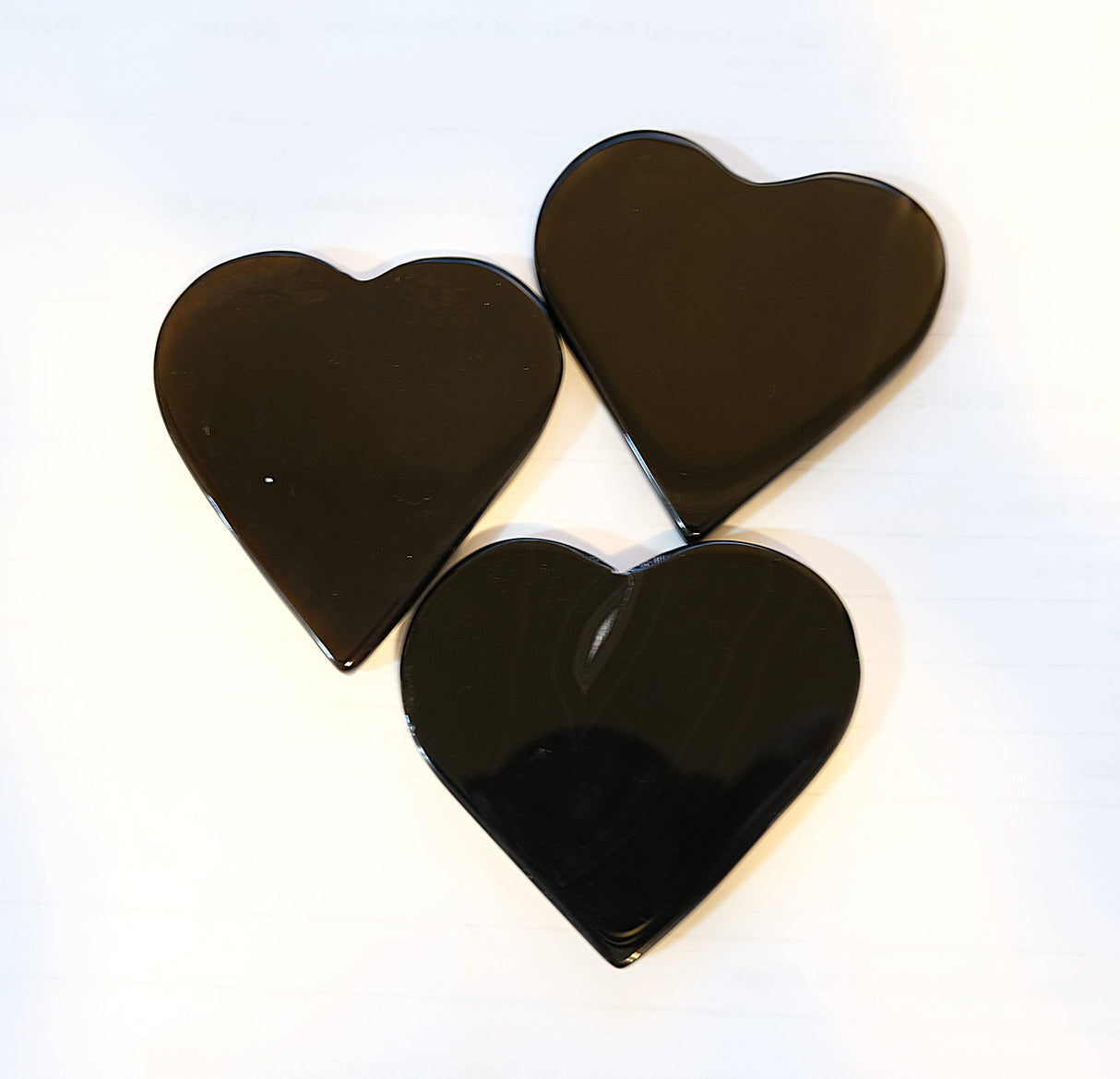Black Polished Heart Shaped Agate Slices