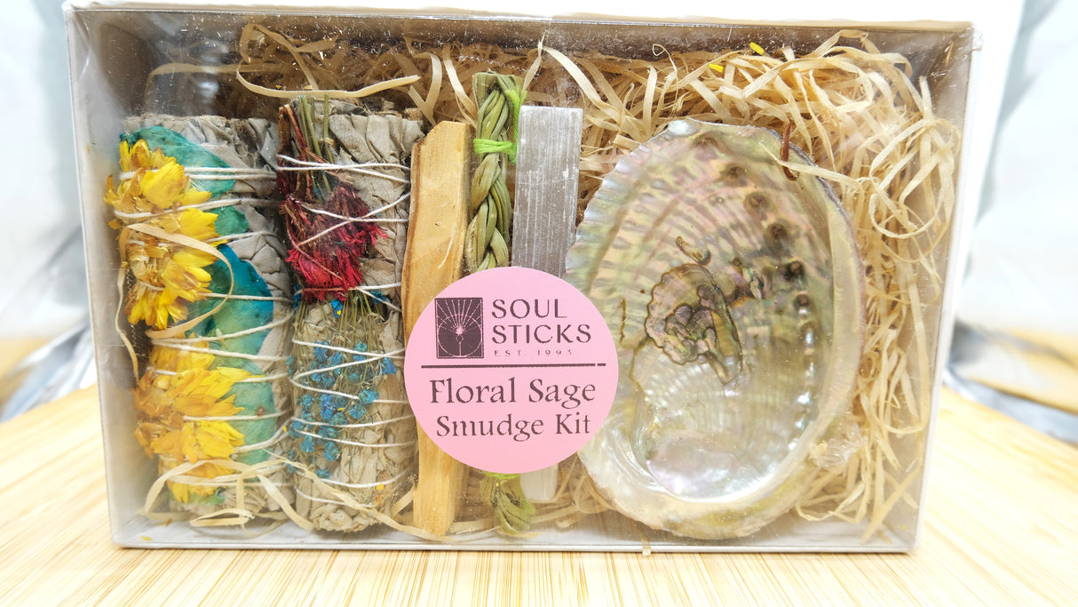 Blues Floral Sage Smudge Kit | Manifestation Kit | Reiki Charged
