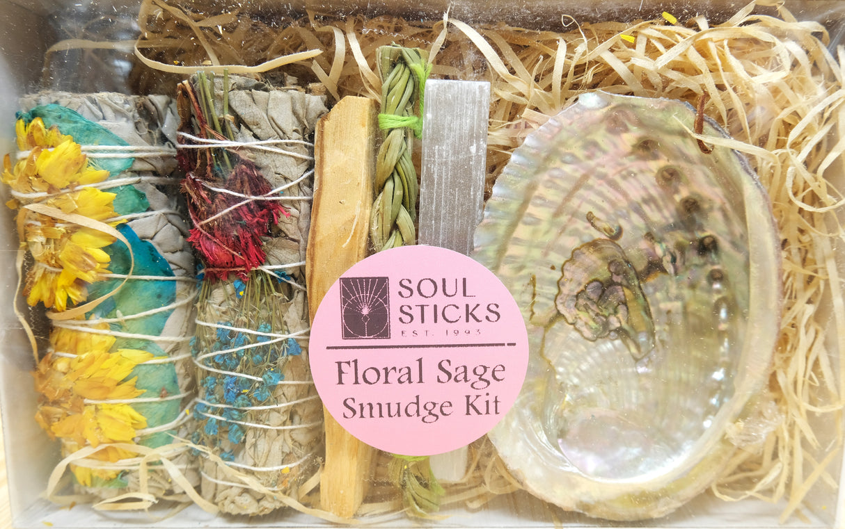 Blues Floral Sage Smudge Kit | Manifestation Kit | Reiki Charged