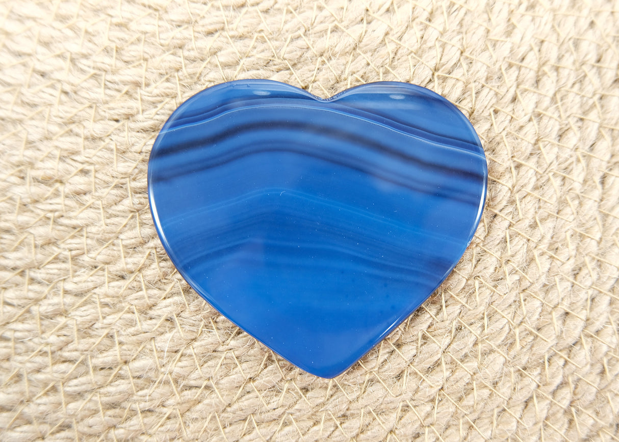 Blue Polished Heart Shaped Agate Slices