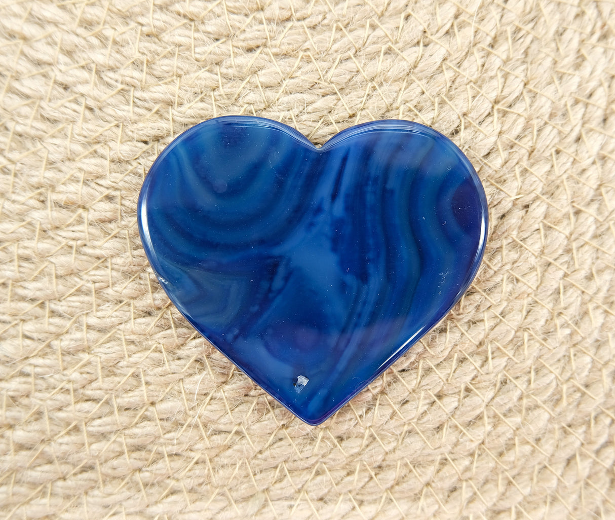 Blue Polished Heart Shaped Agate Slices