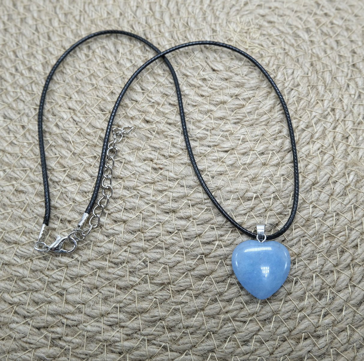 Blue Quartz Heart Pendant Necklace | Blue Quartz Jewelry