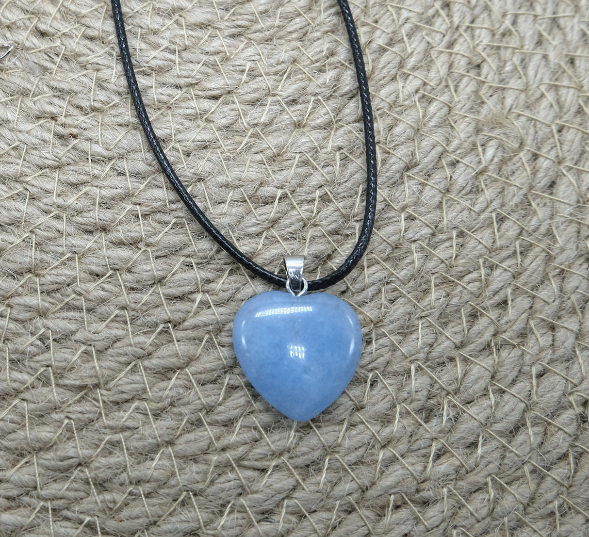 Blue Quartz Heart Pendant Necklace | Blue Quartz Jewelry