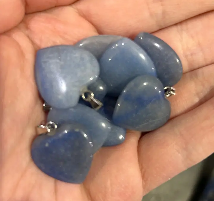 Blue Quartz Heart Pendant Necklace | Blue Quartz Jewelry