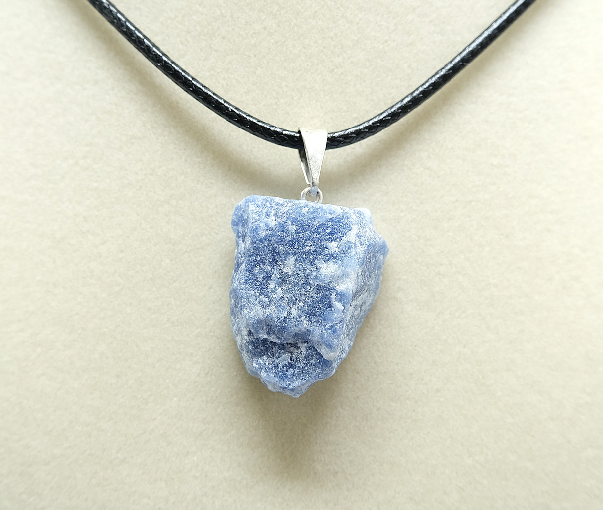 Blue Quartz Rough Pendant Necklace