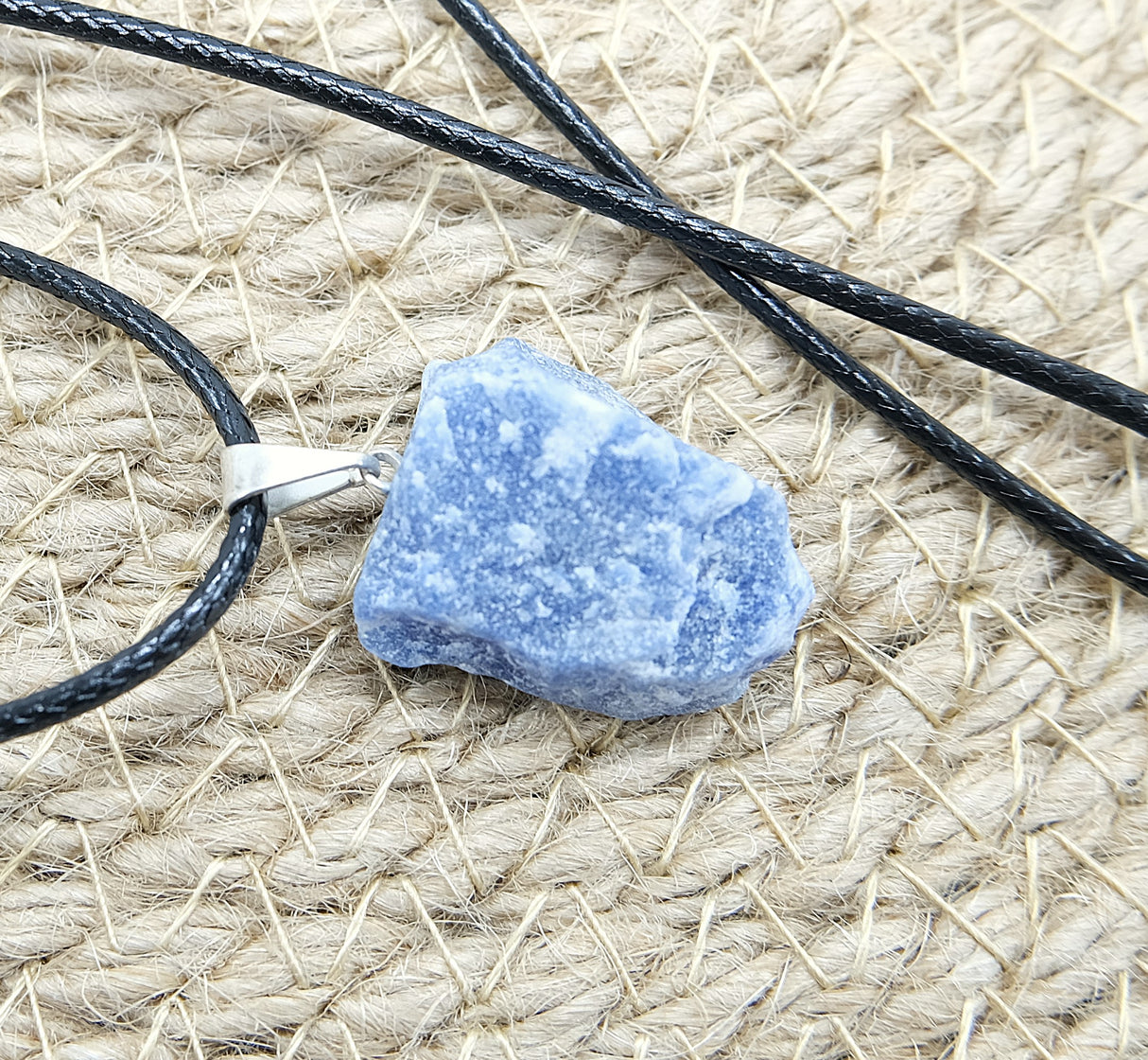 Blue Quartz Rough Pendant Necklace