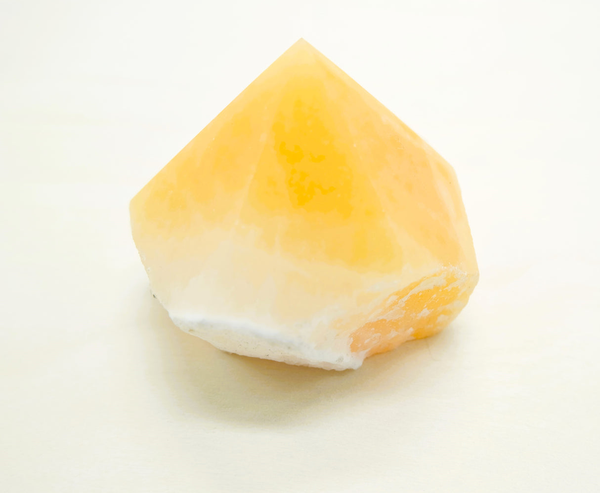 Orange Calcite Polished Points with a Flat Base