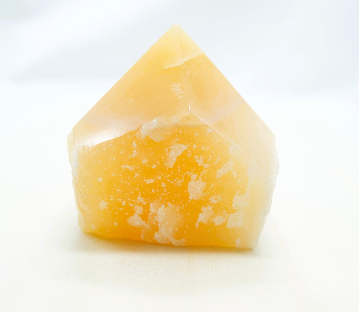 Orange Calcite Polished Points with a Flat Base
