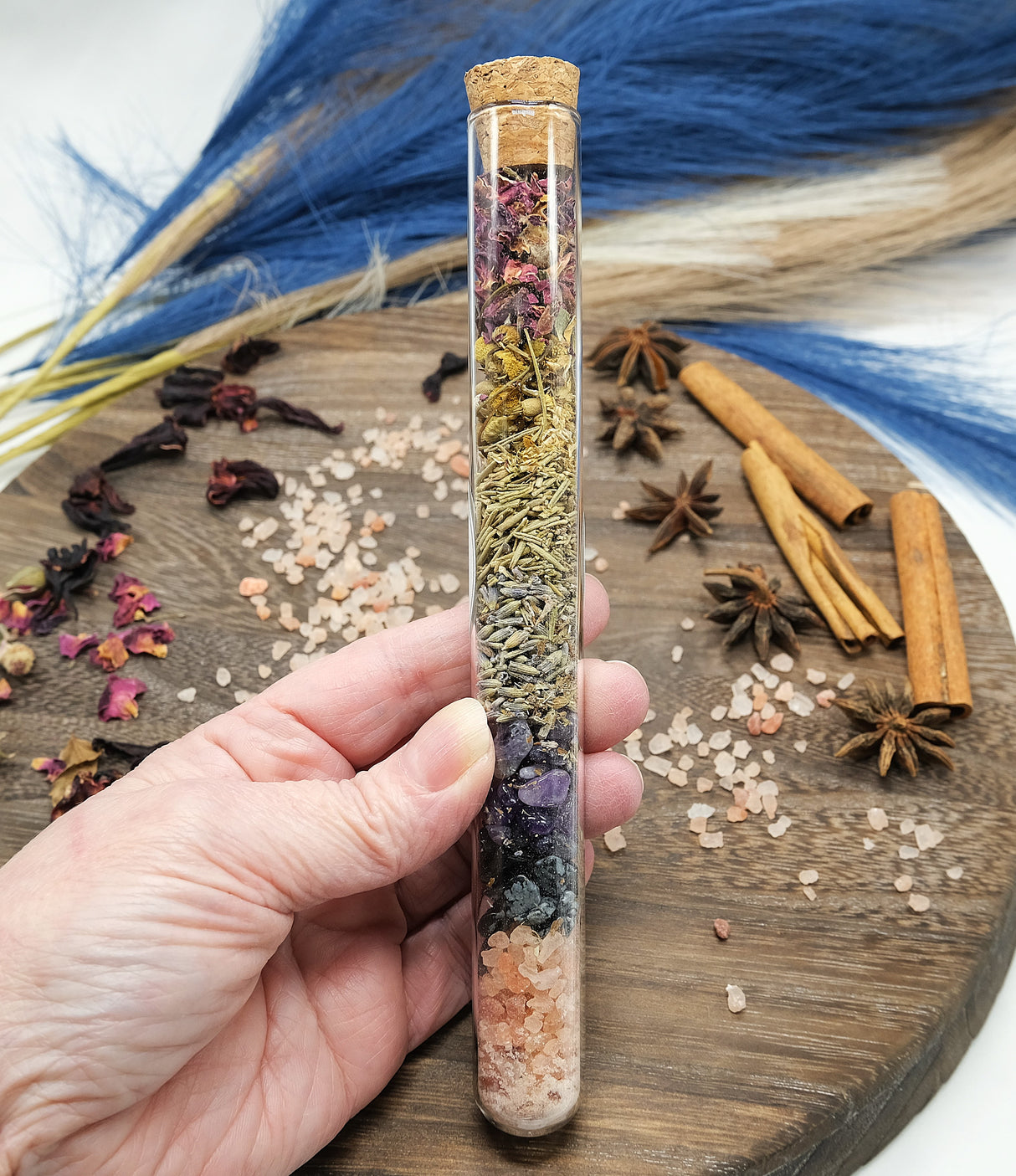 Large Spell Jar Glass Tube - Protection, Luck & Success, Love, Emotional Healing, Happiness, Money, Calming, Confidence