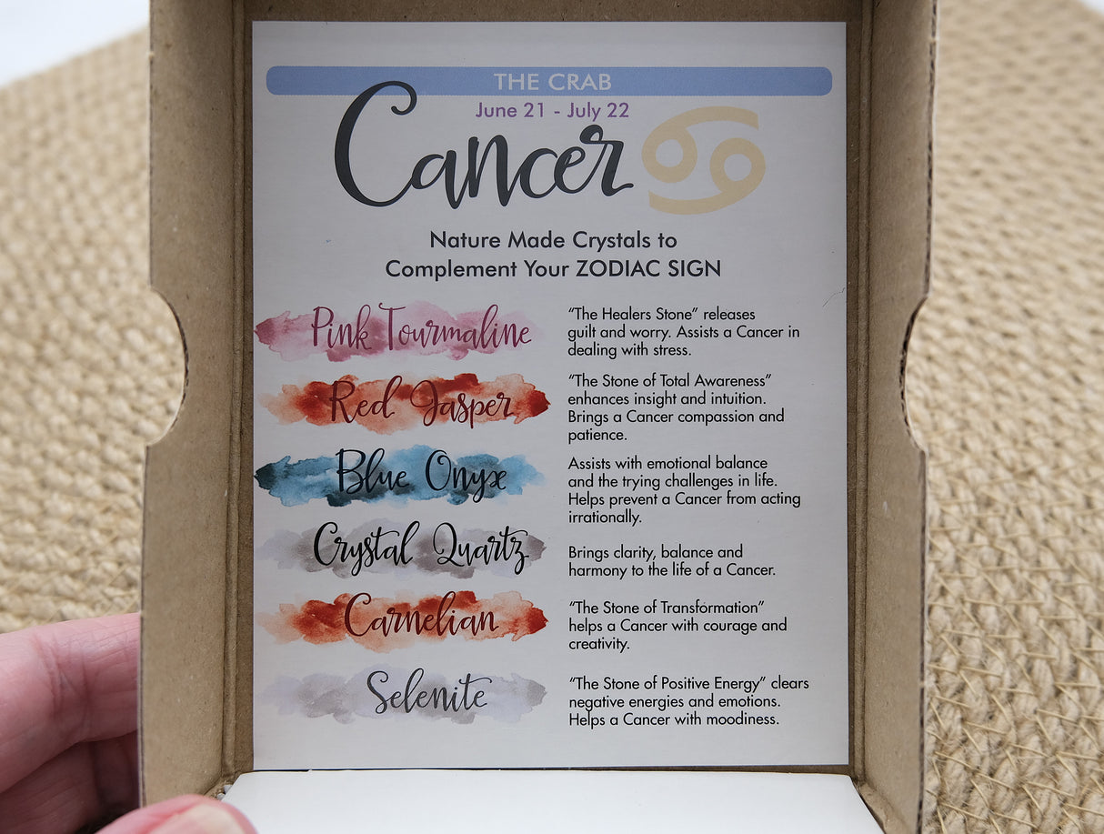 Zodiac Crystal Gift Set | Box of 6 Gemstones That Correspond With Your Zodiac Sign