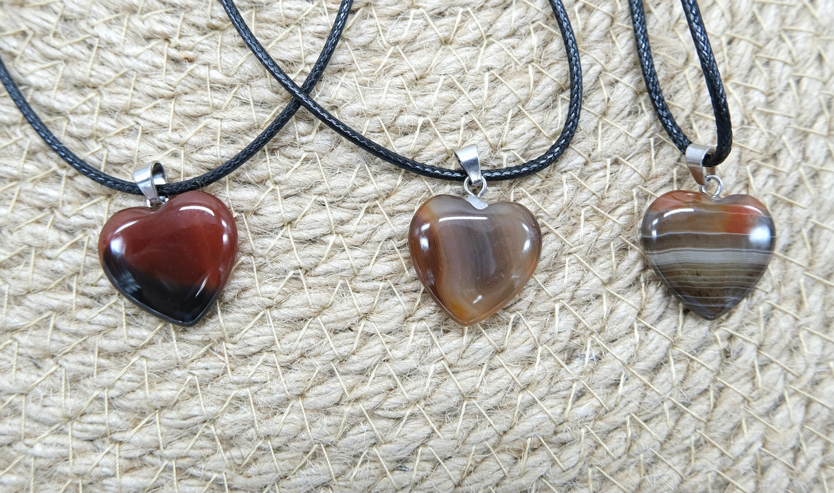 Natural Carnelian Heart Pendant Necklace | Carnelian Jewelry