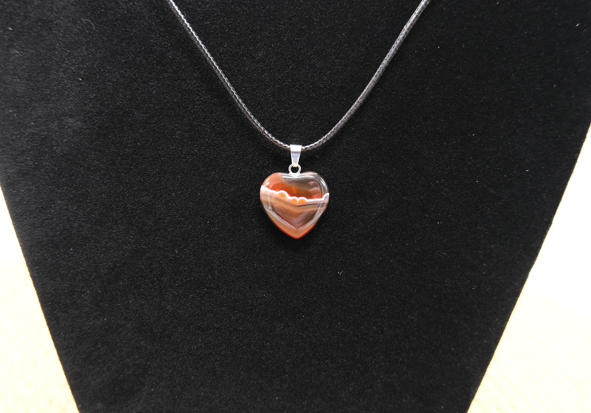 Natural Carnelian Heart Pendant Necklace | Carnelian Jewelry