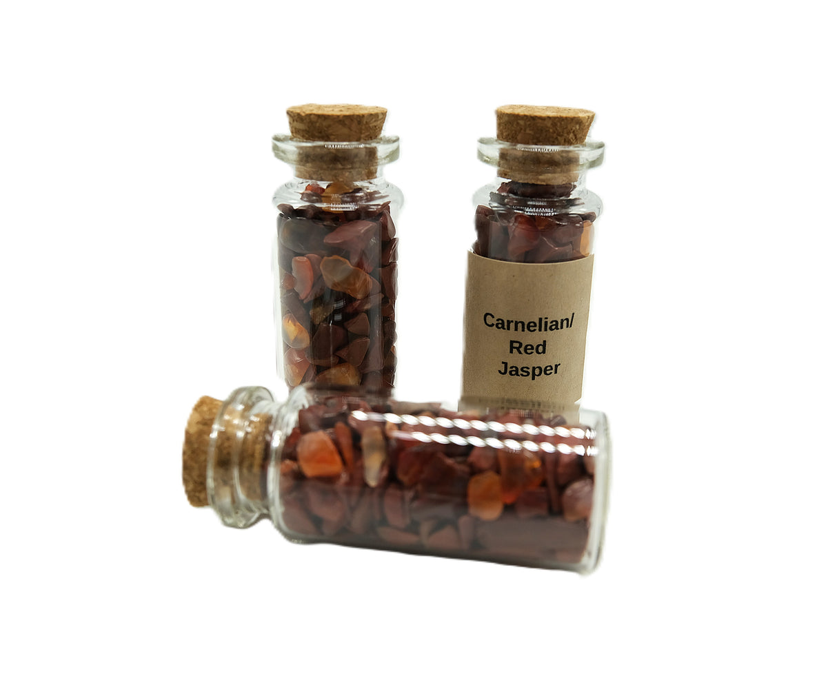 Crystal Chip Combo Bottle | Carnelian/Red Jasper or Howlite/Rainbow Moonstone