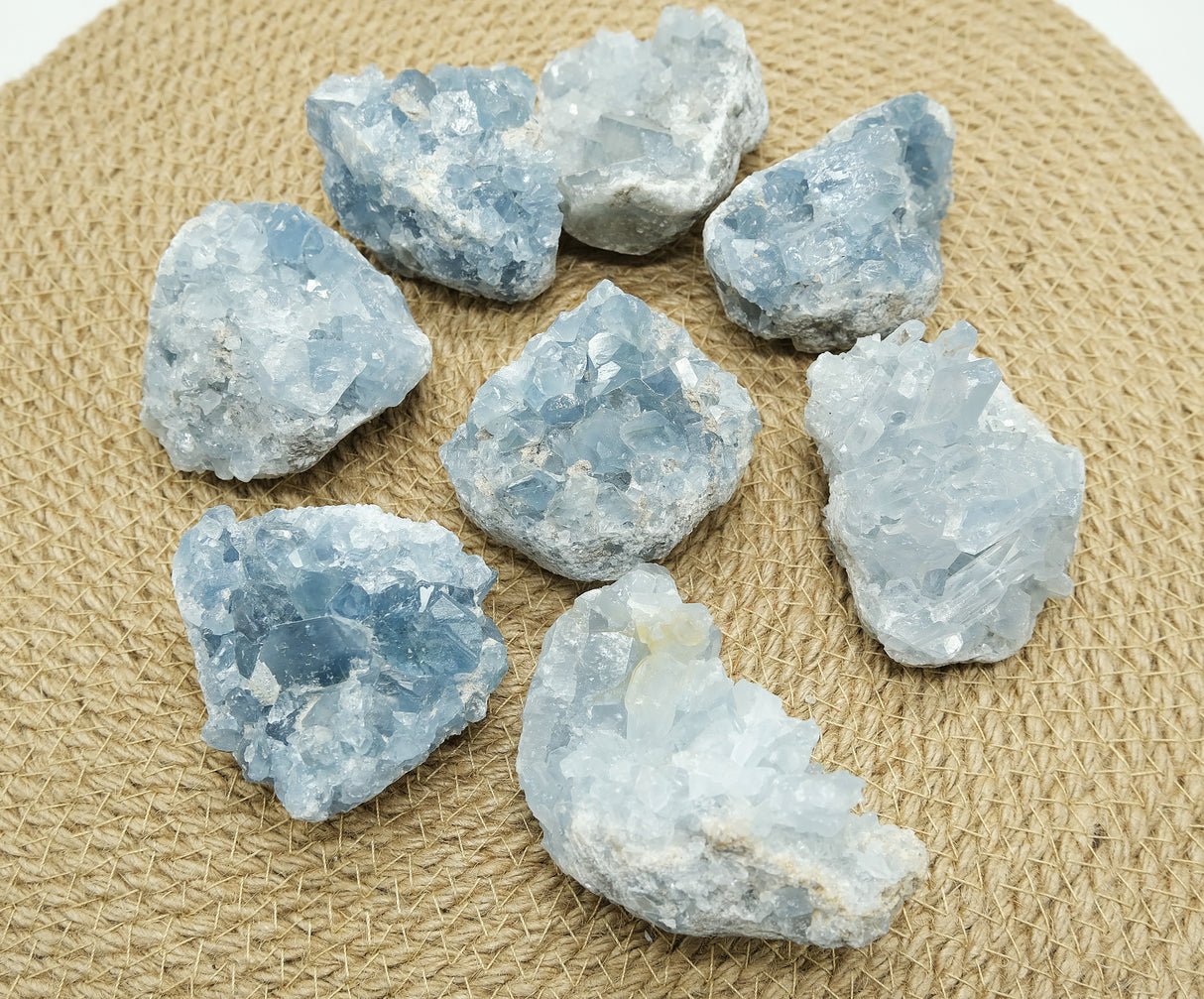 Raw Celestite Clusters from Madagascar