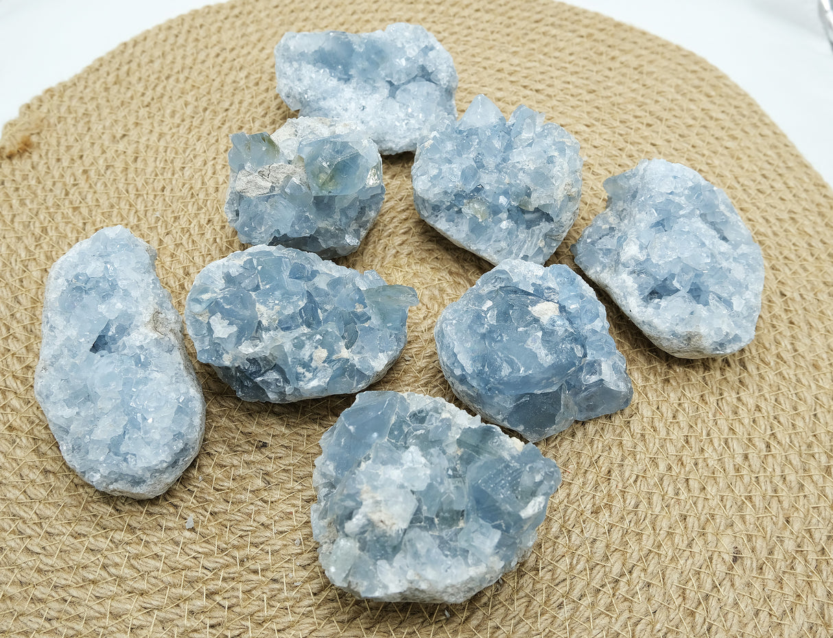 Raw Celestite Clusters from Madagascar