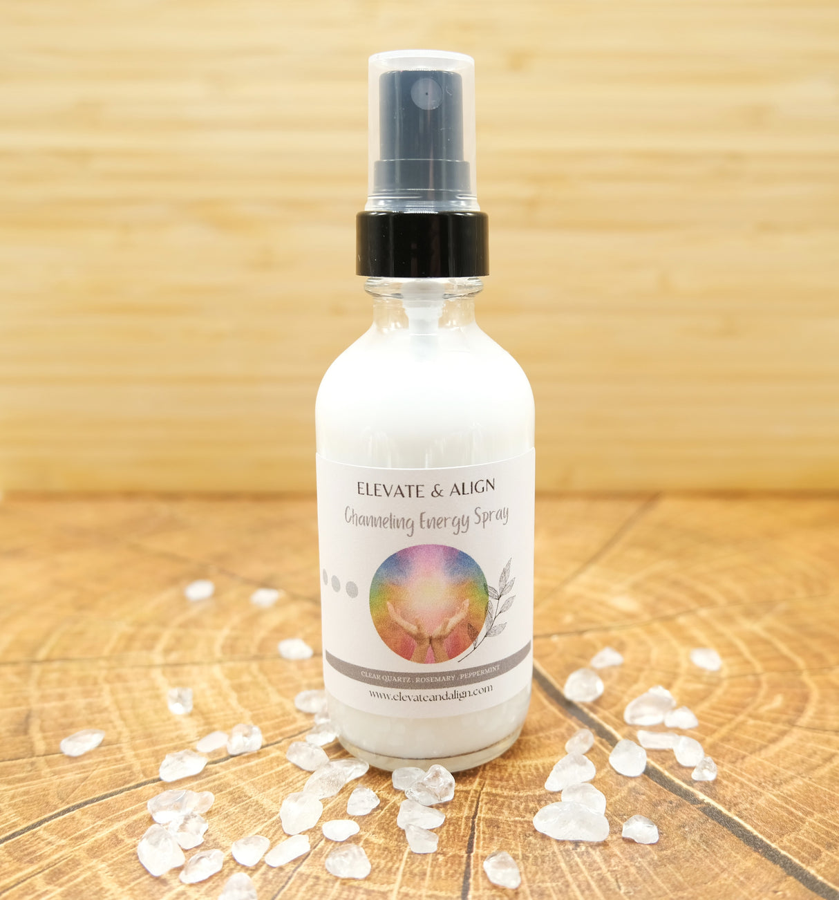 Energy Channeling Intention Crystal Perfume Spray | Ritual Spray | With Clear Quartz Crystals | Smudge Spray | Reiki Charged