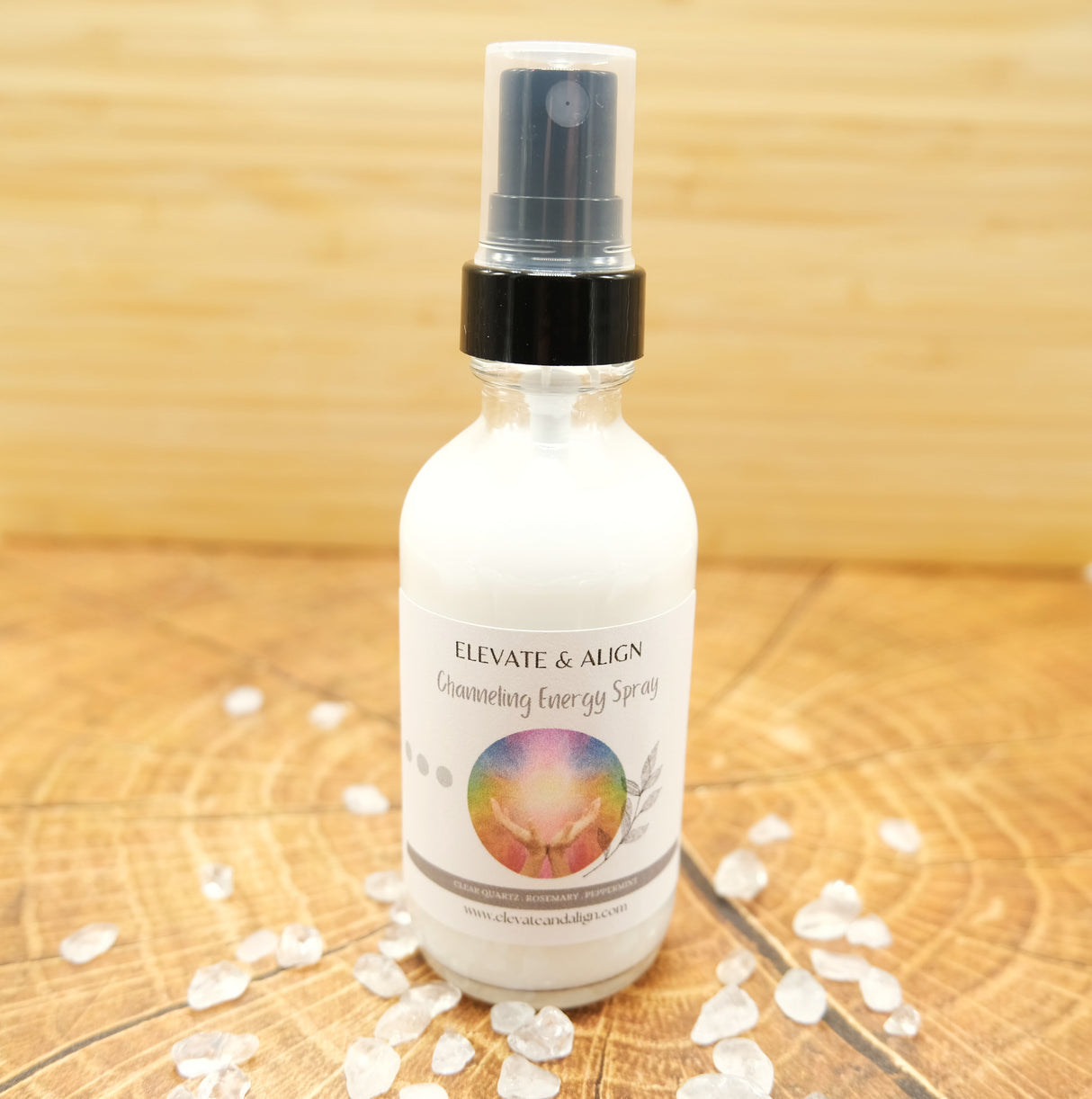 Energy Channeling Intention Crystal Perfume Spray | Ritual Spray | With Clear Quartz Crystals | Smudge Spray | Reiki Charged