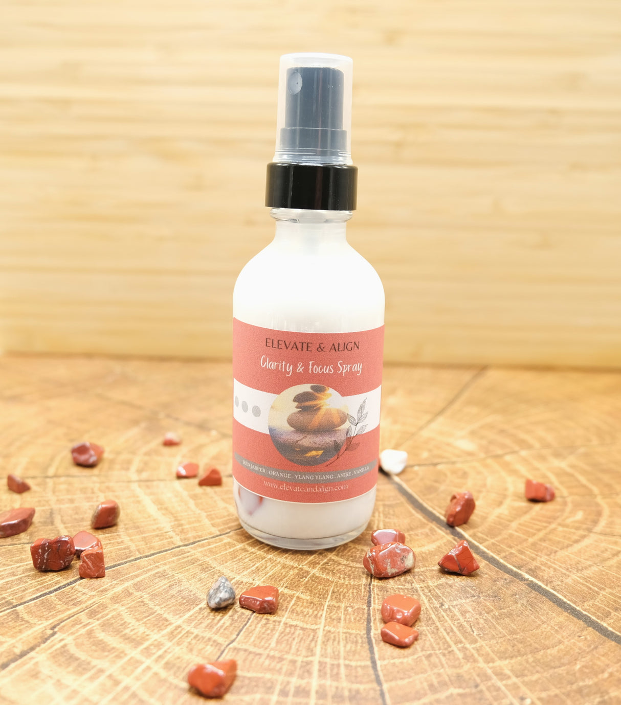 Clarity and Focus Intention Crystal Perfume Spray | Ritual Spray | With Red Jasper Crystals | Smudge Spray | Reiki Charged
