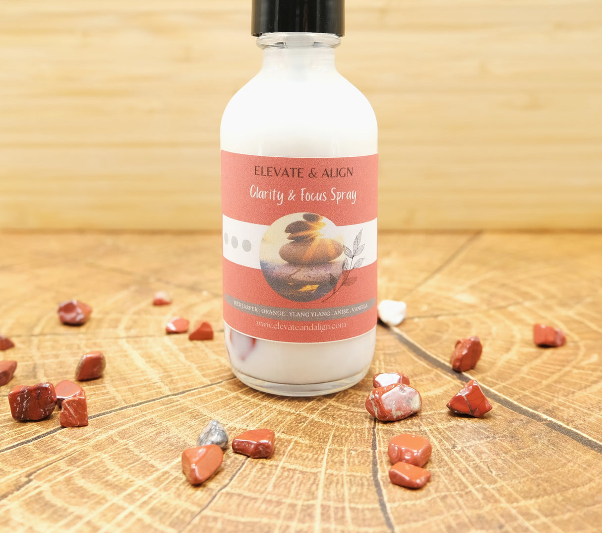 Clarity and Focus Intention Crystal Perfume Spray | Ritual Spray | With Red Jasper Crystals | Smudge Spray | Reiki Charged