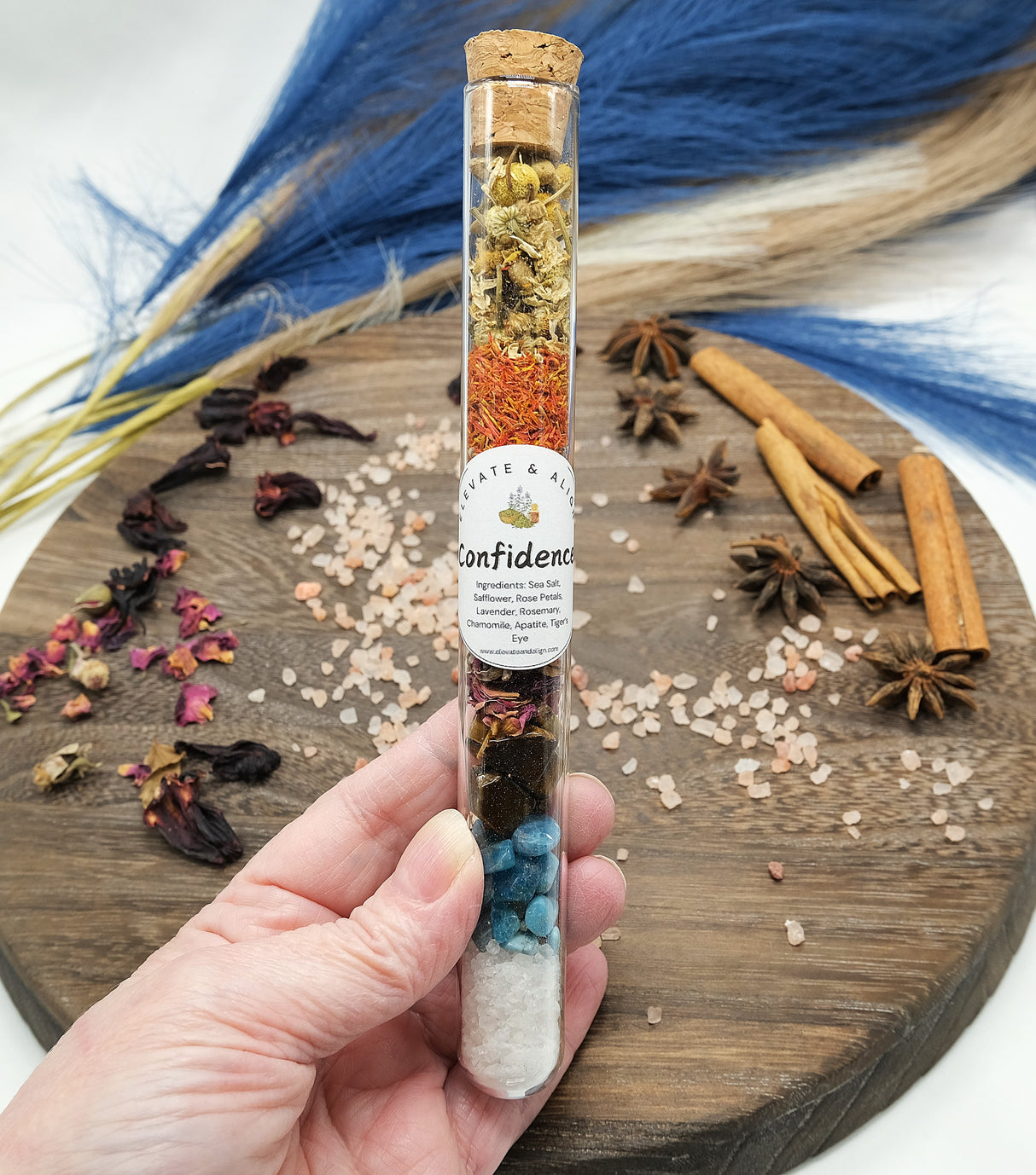 Large Spell Jar Glass Tube - Protection, Luck & Success, Love, Emotional Healing, Happiness, Money, Calming, Confidence