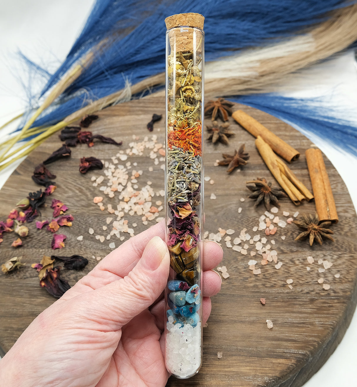 Large Spell Jar Glass Tube - Protection, Luck & Success, Love, Emotional Healing, Happiness, Money, Calming, Confidence