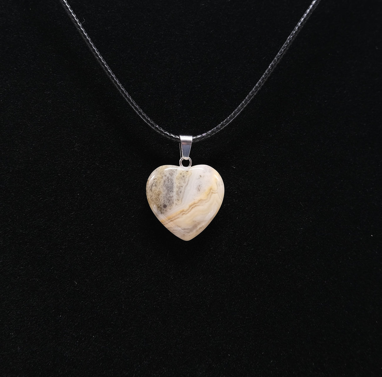 Natural Crazy Lace Agate Heart Pendant Necklace | Crazy Lace Agate Jewelry