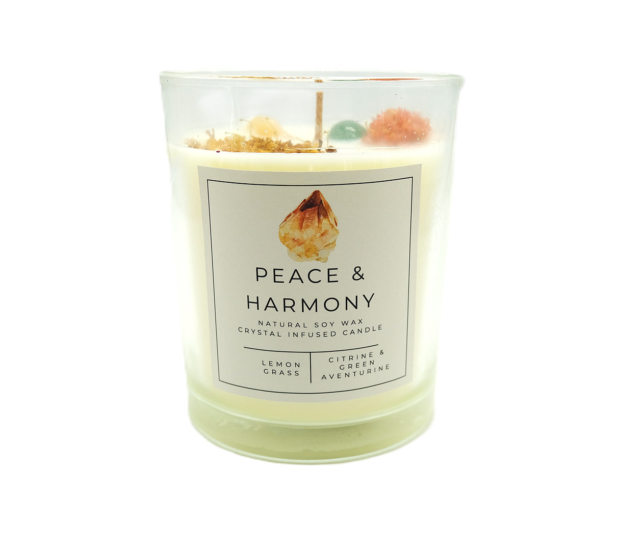 Crystal Intention Candle | Spiritual Crystal Candle for Relaxation, Self Love, Protection & Manifestation