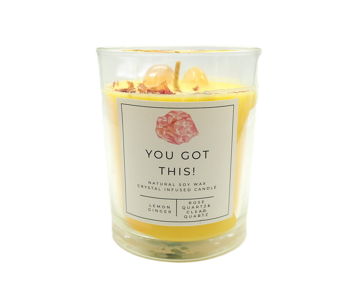 Crystal Intention Candle | Spiritual Crystal Candle for Relaxation, Self Love, Protection & Manifestation